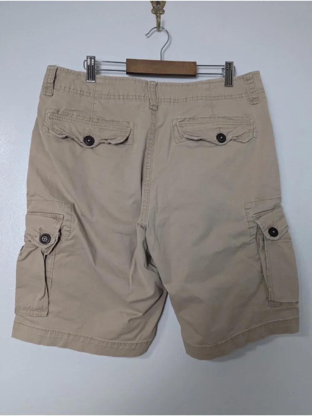 Aeropostale Shorts Mens 32 Cargo Flap Pocket Outdoor Casual Stretch Tan Khaki